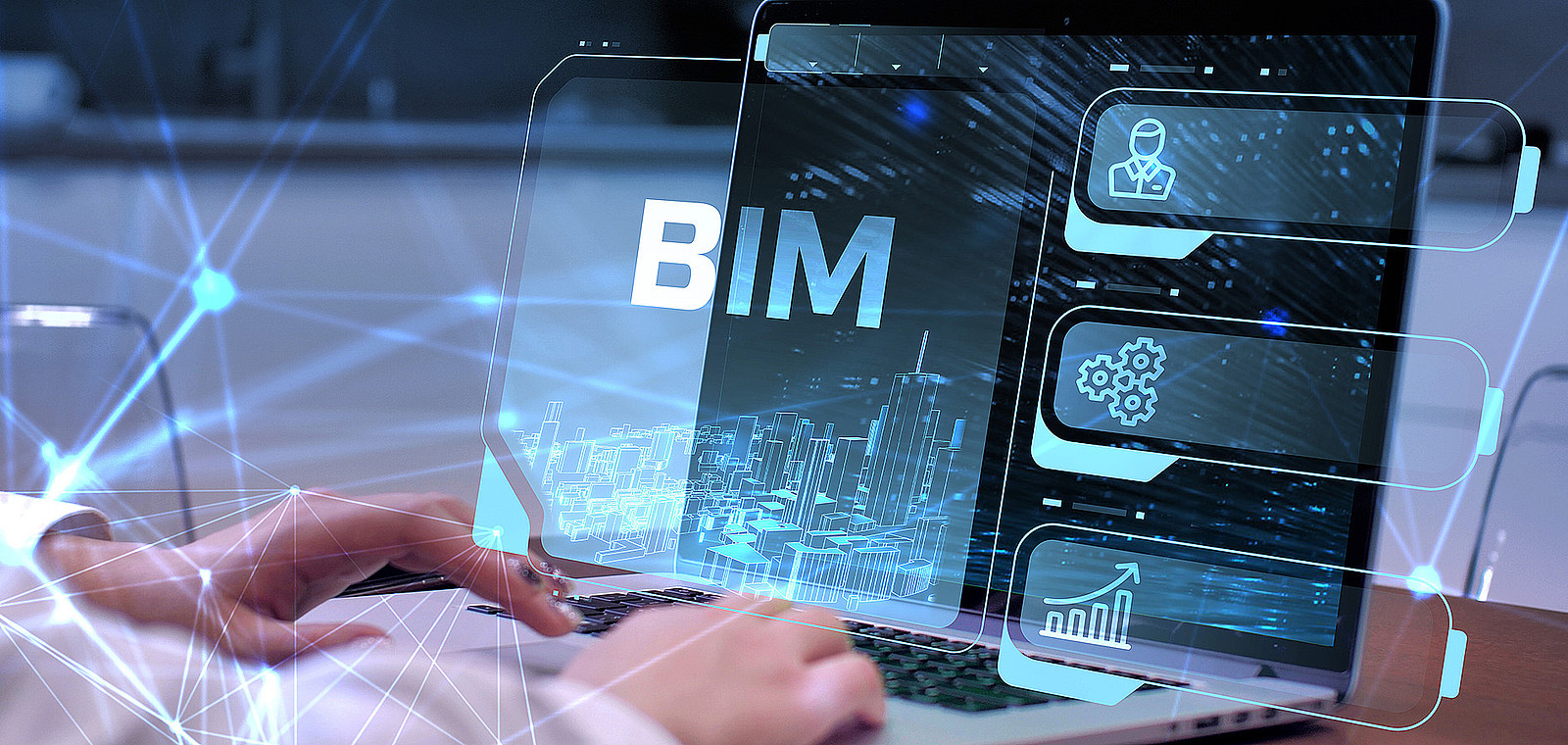 The concept of business, technology, the Internet and the networ Travailler avec des données de Building Information Modeling